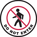 Accuform Slip-Gard DO NOT ENTER Round Floor Sign, Black/Red/White, 8Dia. (MFS0408) (MFS0408)