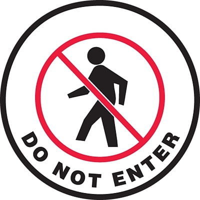 Accuform Signs® Slip-Gard™ DO NOT ENTER Round Floor Sign, Black/Red/White, 8Dia., 1/Pack (MFS0408)