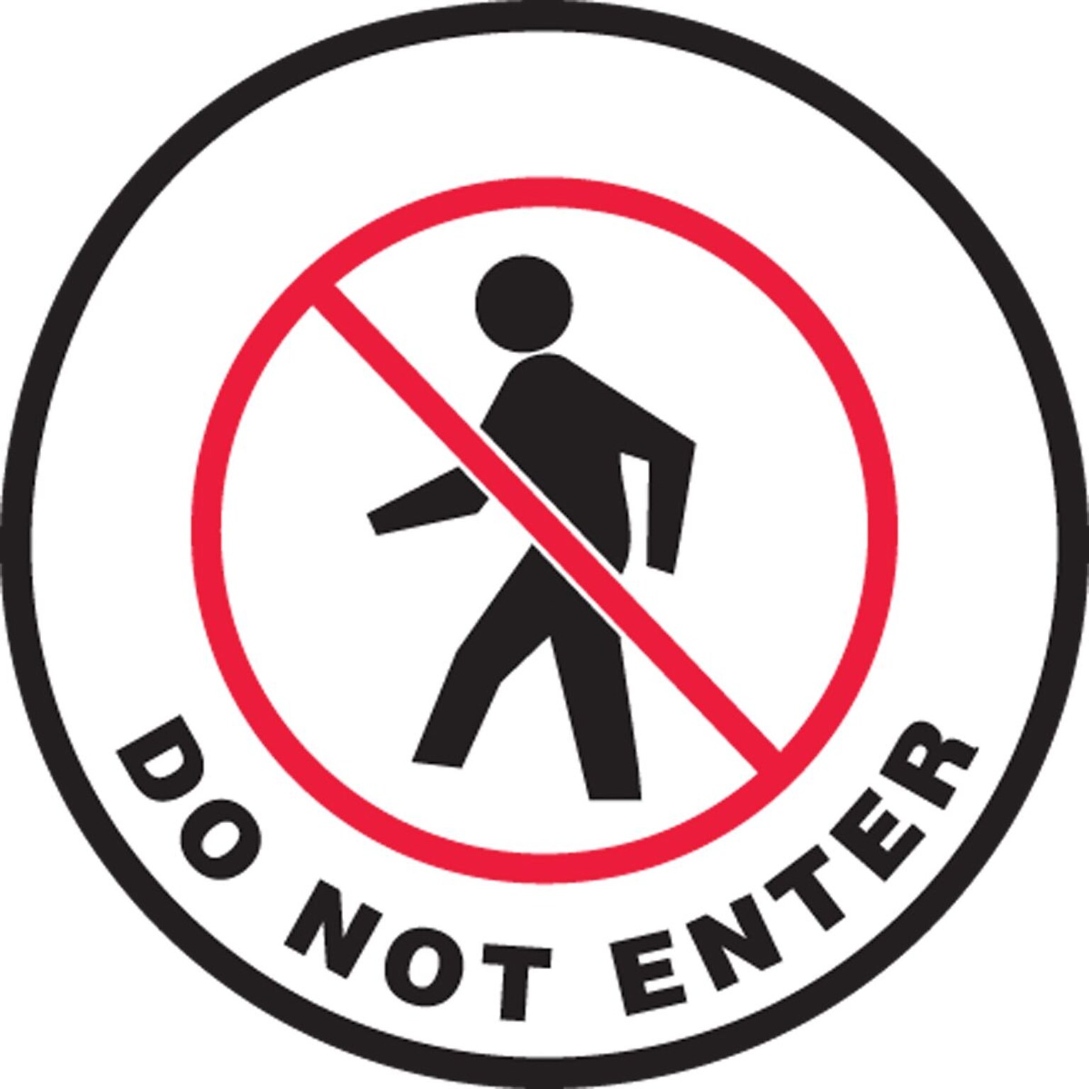 Accuform Signs® Slip-Gard™ DO NOT ENTER Round Floor Sign, Black/Red/White, 8Dia., 1/Pack (MFS0408)