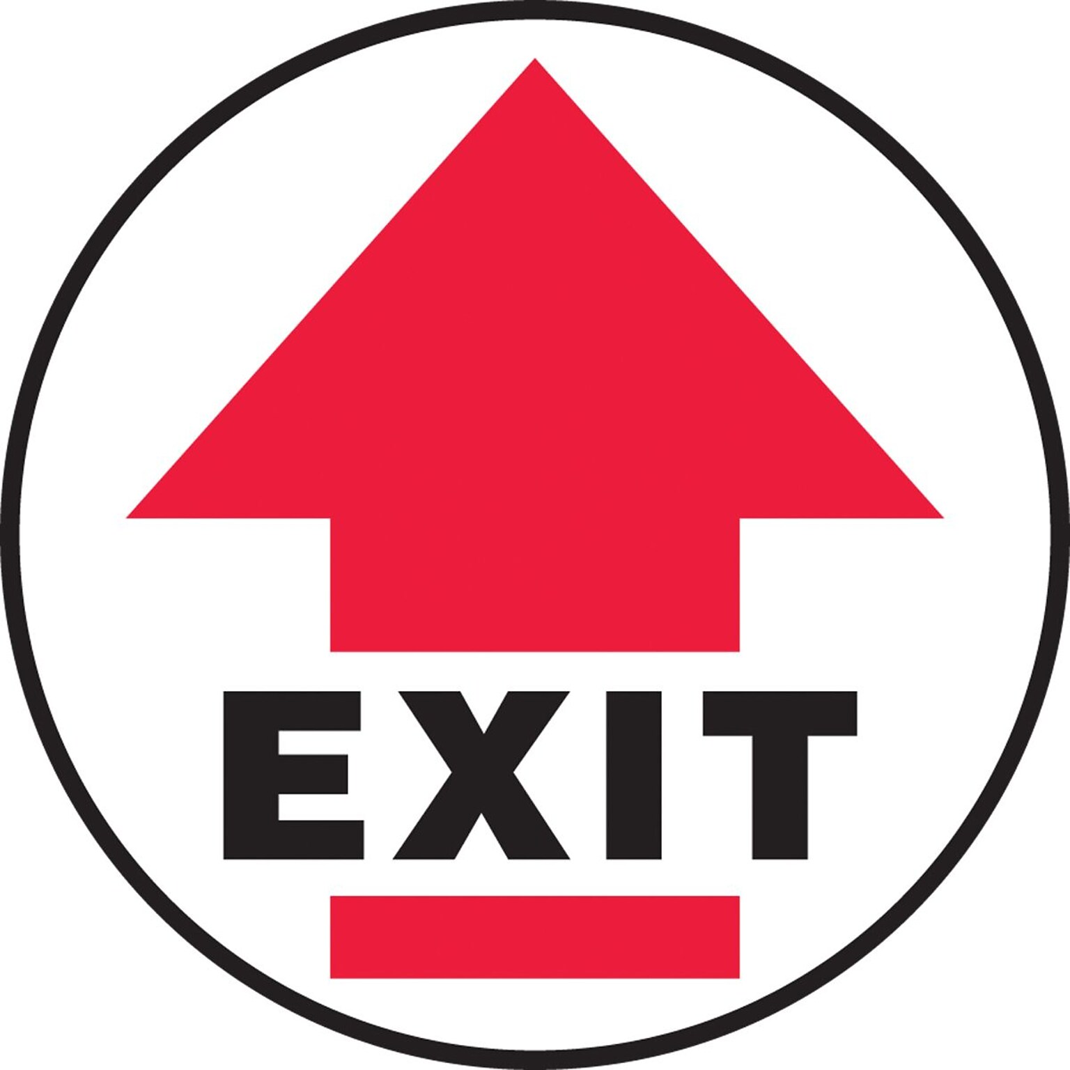 Accuform Slip-Gard EXIT Round Floor Sign, Black/Red/White, 8Dia. (MFS1708)