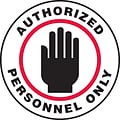 Accuform Slip-Gard AUTHORIZED PERSONNEL ONLY Round Floor Sign, Black/Red/White, 17Dia. (MFS727)