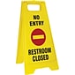 Accuform Signs® Slip-Gard™ NO ENTRY RESTROOM CLOSED 2 X Fold-Ups, Red/Black/Yellow, 25"H x 12"W