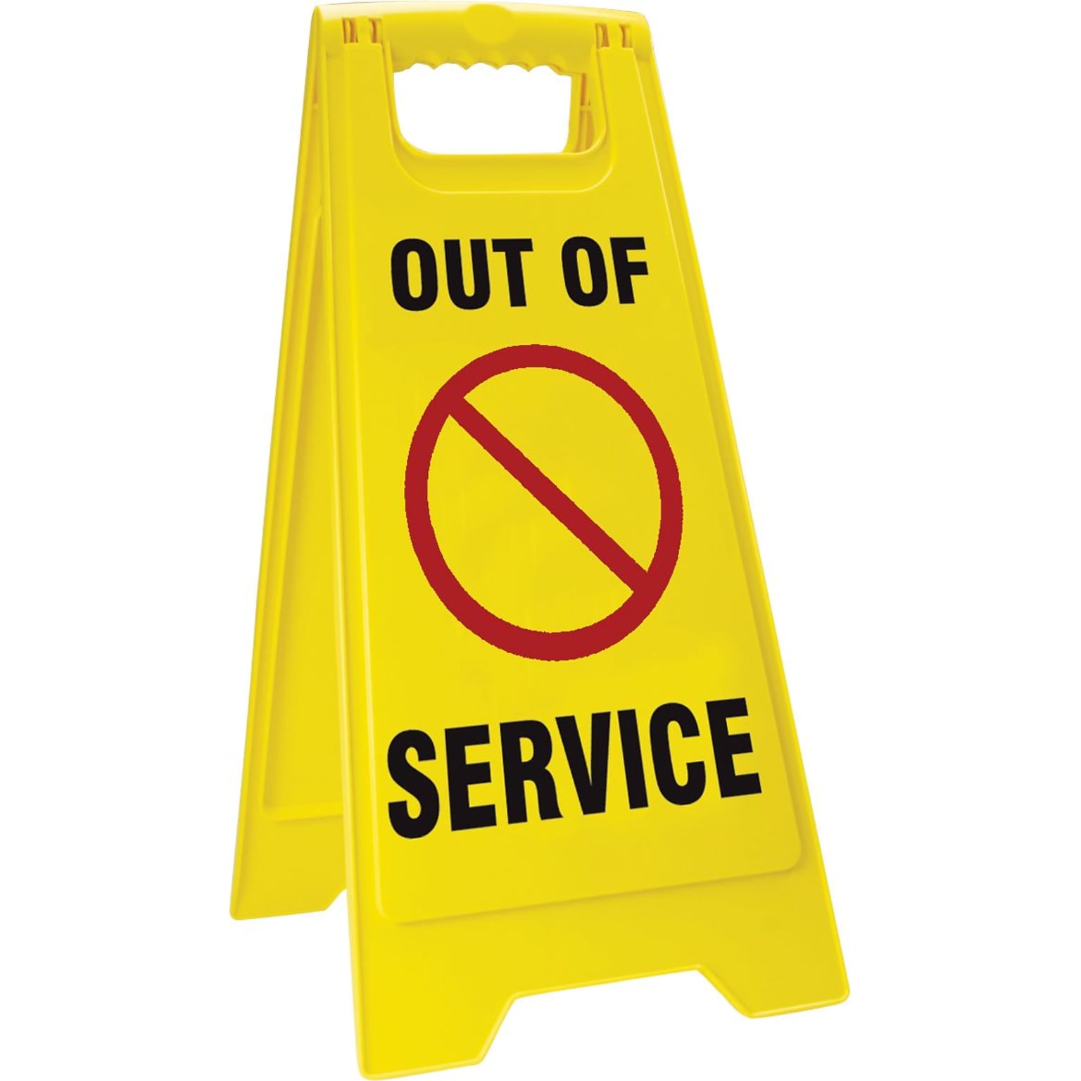 Accuform Signs® Slip-Gard™ OUT OF SERVICE 2 X Fold-Ups, Red/Black/Yellow, 25H x 12W, 1/Pack