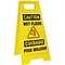 Accuform Slip-Gard CAUTION WET FLOOR/CUIDADO PISO MOJADO 2xFold-Ups, Red/BLK/Yellow, 25x12 (SBPFW4