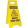 Accuform Signs® Slip-Gard™ CAUTION WATCH YOUR STEP 2 X Fold-Ups, Red/Black/Yellow, 25H x 12W, 1/Pk