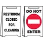 Accuform Signs® Slip-Gard™ RESTROOM CLOSED FOR CLEANING..Reversible Fold-Ups, Red/BLK/White, 20"x12"