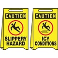 Accuform Slip-Gard CAUTION SLIPPERY HAZARD.. Reversible Fold-Ups, Red/Black/Yellow, 20x12 (PFE419)