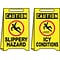 Accuform Slip-Gard CAUTION SLIPPERY HAZARD.. Reversible Fold-Ups, Red/Black/Yellow, 20x12 (PFE419)