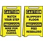 Accuform Slip-Gard CAUTION WATCH YOUR STEP... Reversible Fold-Ups, Black/Yellow, 20"H x 12"W (PFE456)