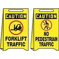 Accuform Signs® Slip-Gard™ CAUTION FORKLIFT TRAFFIC.. Reversible Fold-Ups, Red/Black/Yellow, 20x12