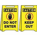 Accuform Signs® Slip-Gard™ CAUTION DO NOT ENTER/CAUTION..Reversible Fold-Ups, Red/BLK/YLW, 20x12