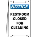 Accuform Slip-Gard NOTICE RESTROOM CLOSED FOR CLEANING Fold-Ups, Black/Blue/White, 20 x 12 (MF114)