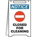 Accuform Slip-Gard NOTICE CLOSED FOR CLEANING Fold-Ups, Blue/Black/White, 20H x 12W (PFR612)