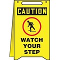Accuform Signs® Slip-Gard™ CAUTION WATCH YOUR STEP Fold-Ups, Black/Red/Yellow, 20H x 12W, 1/Pack