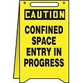 Accuform Signs® Slip-Gard™ CAUTION CONFINED SPACE ENTRY IN PROGRESS Fold-Ups, Black/Yellow, 20x12