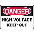 ACCUFORM SIGNS® Safety Sign, DANGER HIGH VOLTAGE KEEP OUT, 10 x 14, Aluminum, Each