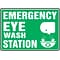 Accuform Safety Sign, EMERGENCY EYE WASH STATION, 10 x 14, Plastic (MFSD544VP)