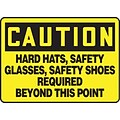 ACCUFORM SIGNS® Safety Sign; HARD HATS, SAFETY GLASSES, SAFETY SHOES REQUIRED, 10x14, Aluminum