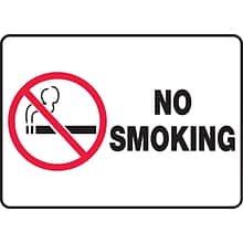 Accuform Safety Sign, NO SMOKING, 7 x 10, Plastic (MSMK427VP)
