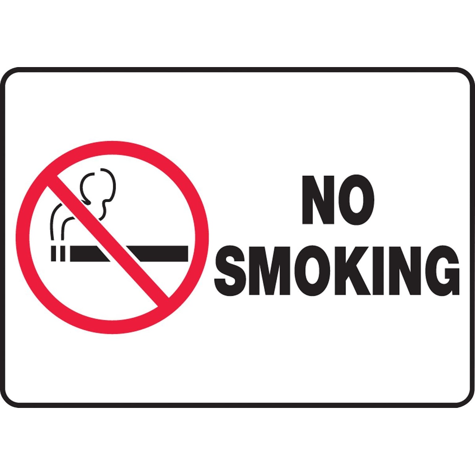 Accuform Safety Sign, NO SMOKING, 7 x 10, Plastic (MSMK427VP)