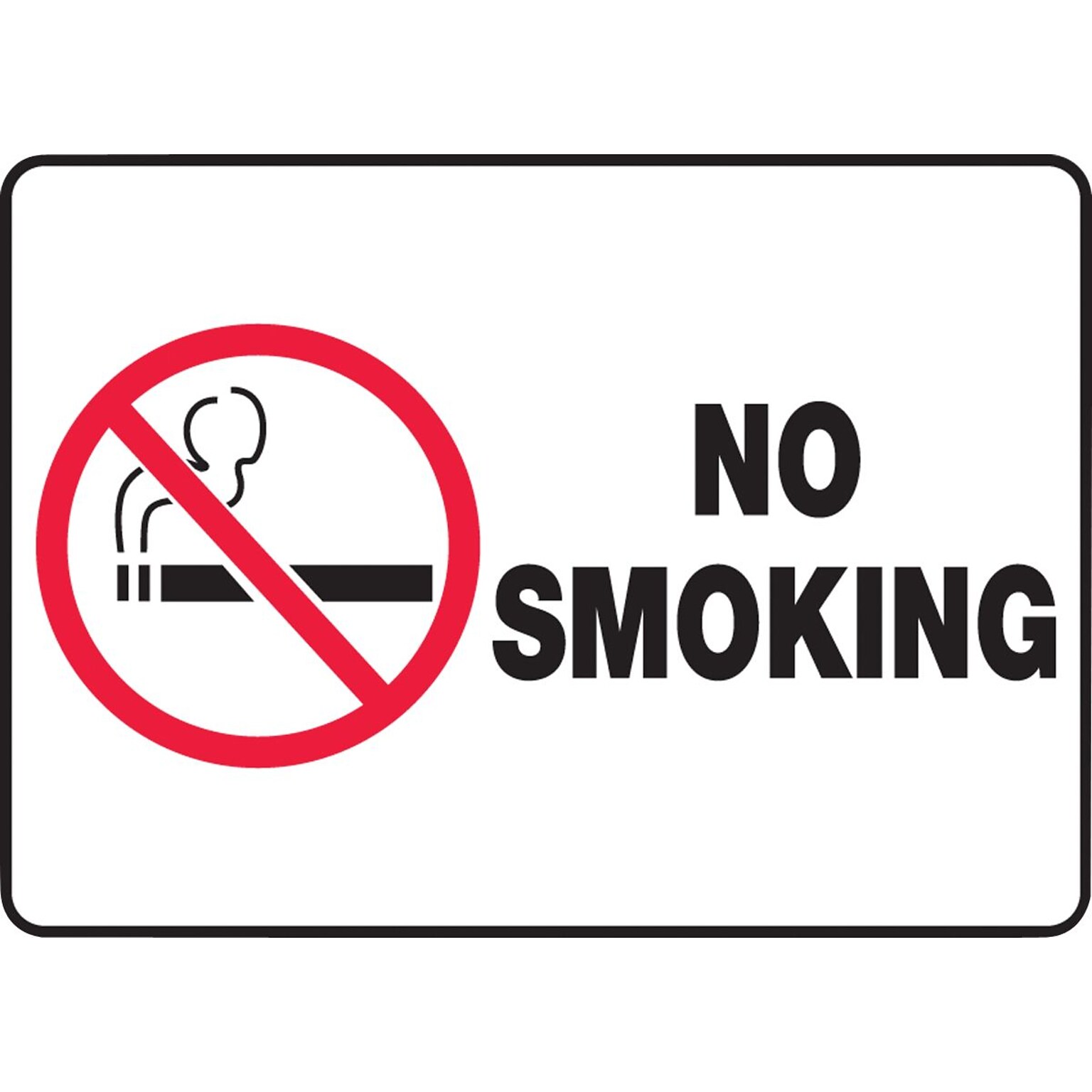 Accuform Safety Sign, NO SMOKING, 7 x 10, Aluminum (MSMK427VA)