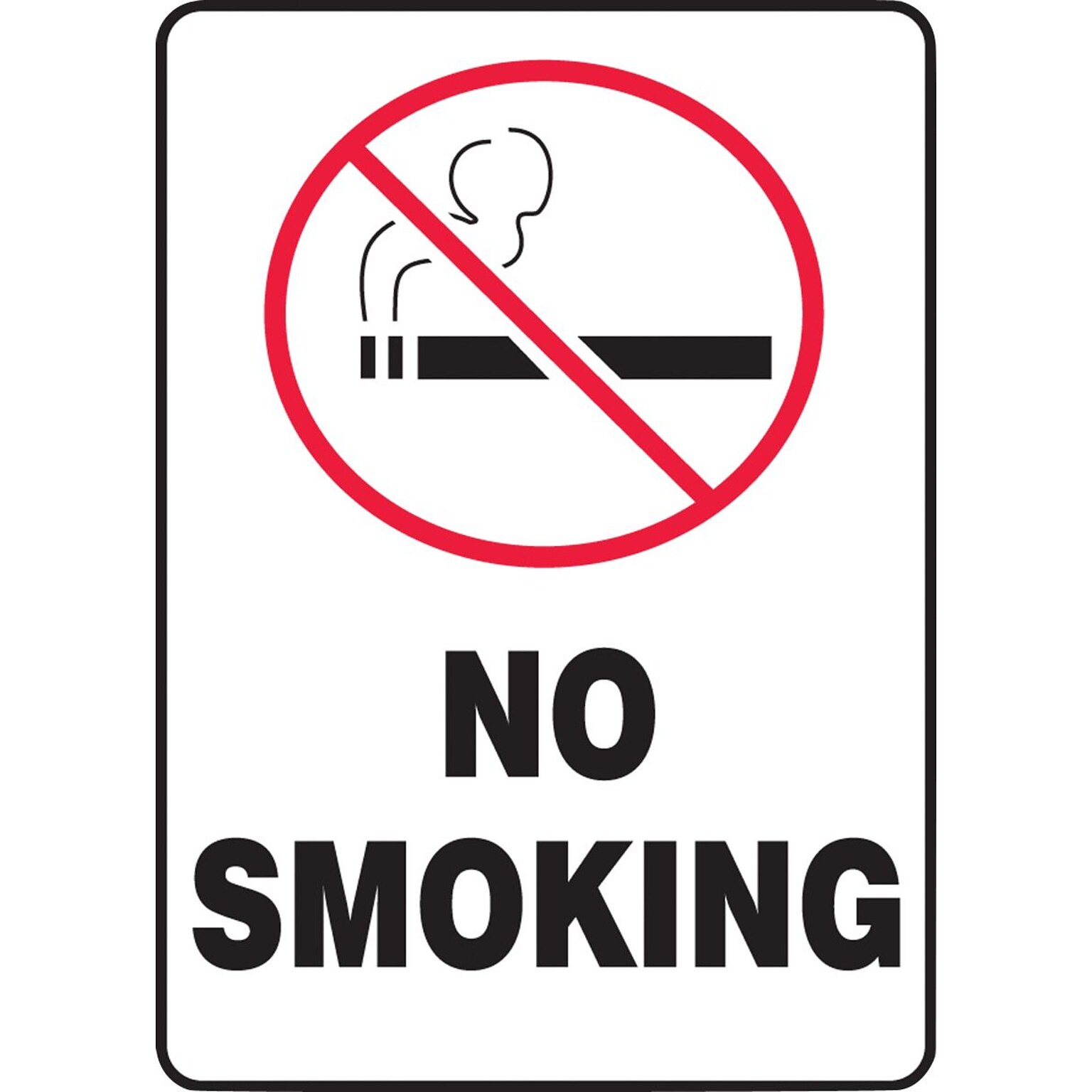 Accuform Safety Sign, NO SMOKING, 10 x 7, Aluminum (MSMK407VA)