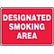 Accuform Safety Sign, DESIGNATED SMOKING AREA, 10 x 14, Aluminum (MSMK403VA)