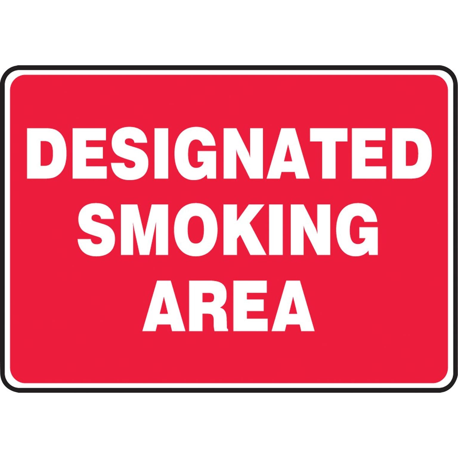 Accuform Safety Sign, DESIGNATED SMOKING AREA, 10 x 14, Aluminum (MSMK403VA)