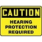 Accuform Safety Sign, CAUTION HEARING PROTECTION REQUIRED, 7" x 10", Plastic (MPPE792VP)
