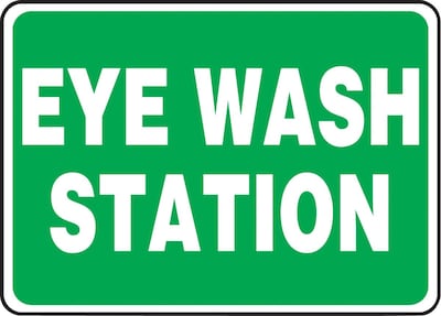 Accuform Safety Sign, EYE WASH STATION, 10 x 14, Plastic (MFSD988VP)