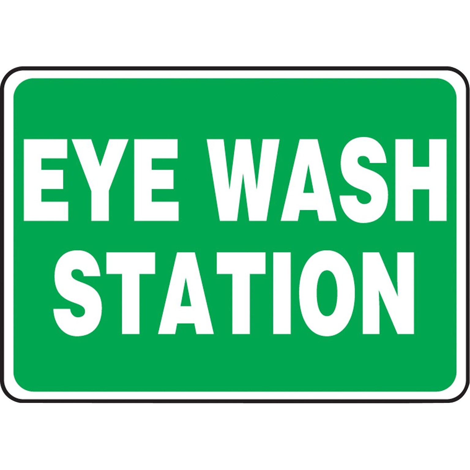 Accuform Safety Sign, EYE WASH STATION, 7 x 10, Plastic (MFSD987VP)