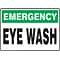 ACCUFORM SIGNS® Safety Sign, EMERGENCY EYE WASH, 10 x 14, Plastic, Each