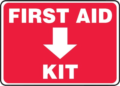 ACCUFORM SIGNS® Safety Sign, FIRST AID KIT, 10 x 14, Plastic, Each