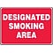 ACCUFORM SIGNS® Safety Sign, DESIGNATED SMOKING AREA, 7 x 10, Aluminum, Each