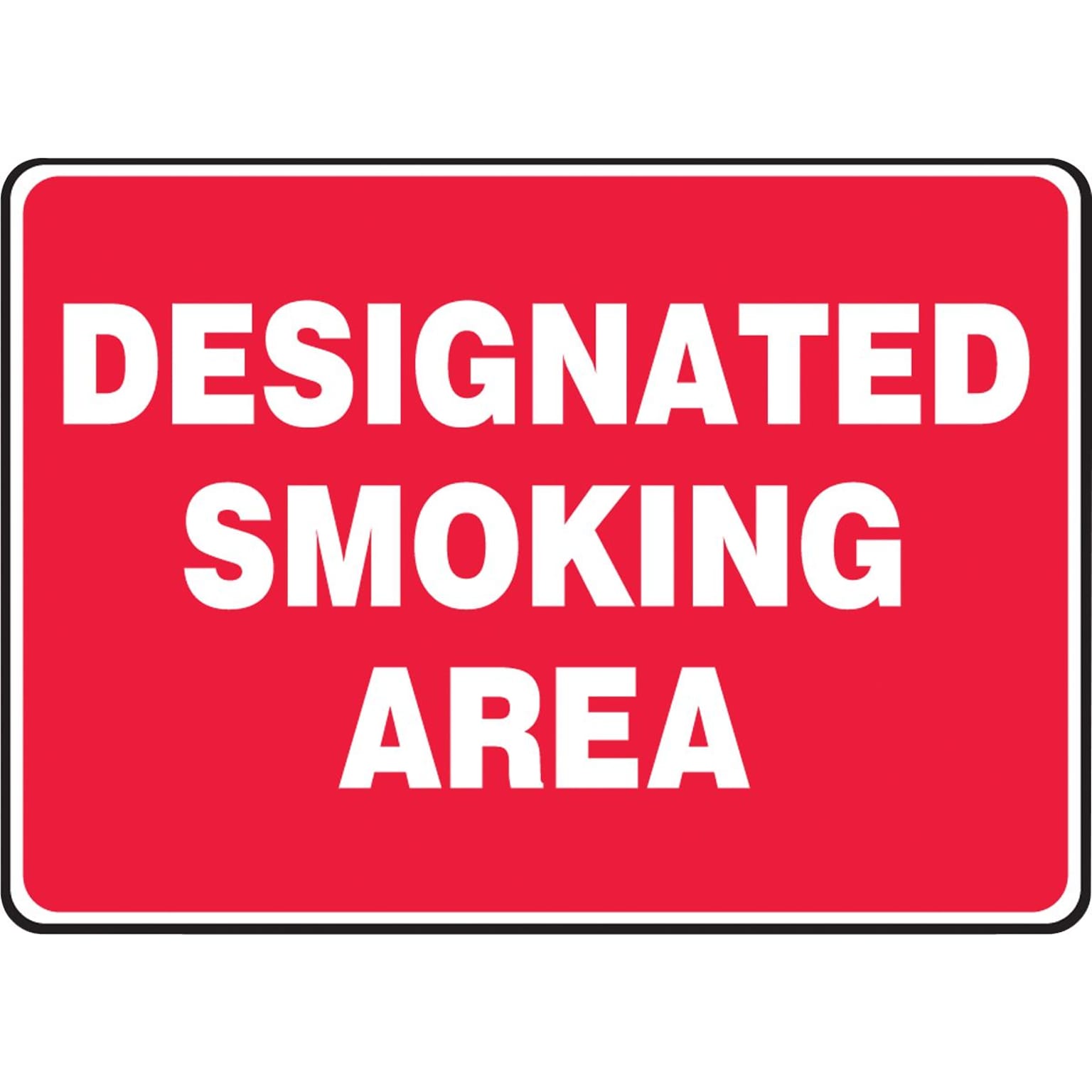 Accuform Safety Sign, DESIGNATED SMOKING AREA, 7 x 10, Aluminum (MSMK404VA)