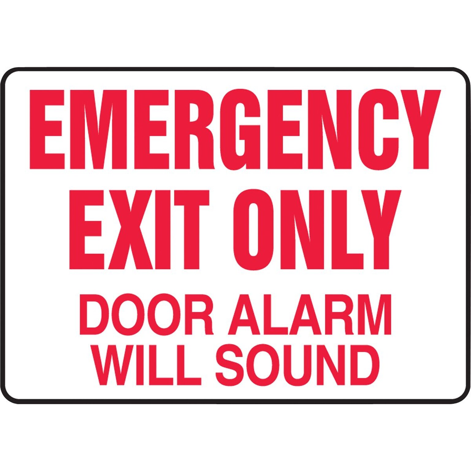 Accuform Safety Sign, EMERGENCY EXIT ONLY DOOR ALARM WILL SOUND, 7 x 10, Aluminum (MEXT591VA)