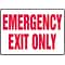 ACCUFORM SIGNS® Safety Sign, EMERGENCY EXIT ONLY, 7 x 10, Aluminum, Each