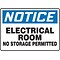 ACCUFORM SIGNS® Safety Sign, NOTICE ELECTRICAL ROOM NO STORAGE PERMITTED, 10 x 14, Plastic, Each