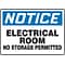 Accuform Safety Sign, NOTICE ELECTRICAL ROOM NO STORAGE PERMITTED, 7 x 10, Plastic (MELC801VP)