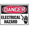 ACCUFORM SIGNS® Safety Sign, DANGER ELECTRICAL HAZARD, 7 x 10, Plastic, Each