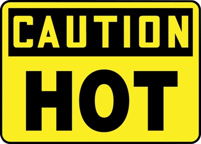 ACCUFORM SIGNS® Safety Sign, CAUTION HOT, 7 x 10, Aluminum, Each