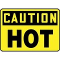 ACCUFORM SIGNS® Safety Sign, CAUTION HOT, 7 x 10, Aluminum, Each