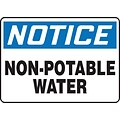 ACCUFORM SIGNS® Safety Sign, NOTICE NON-POTABLE WATER, 7 x 10, Plastic, Each