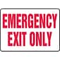 Accuform Safety Sign, Emergency Exit Only, 7" X 10", Adhesive Vinyl (MEXT584VS)