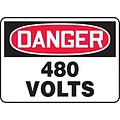 Accuform Signs® Safety Sign, Danger, 7 X 10, Adhesive Vinyl, Ea (MELC058VS)