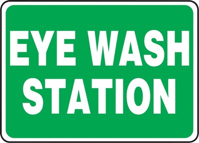 Accuform Safety Sign, Eye Wash Station, 7 X 10, Adhesive Vinyl (MFSD987VS)