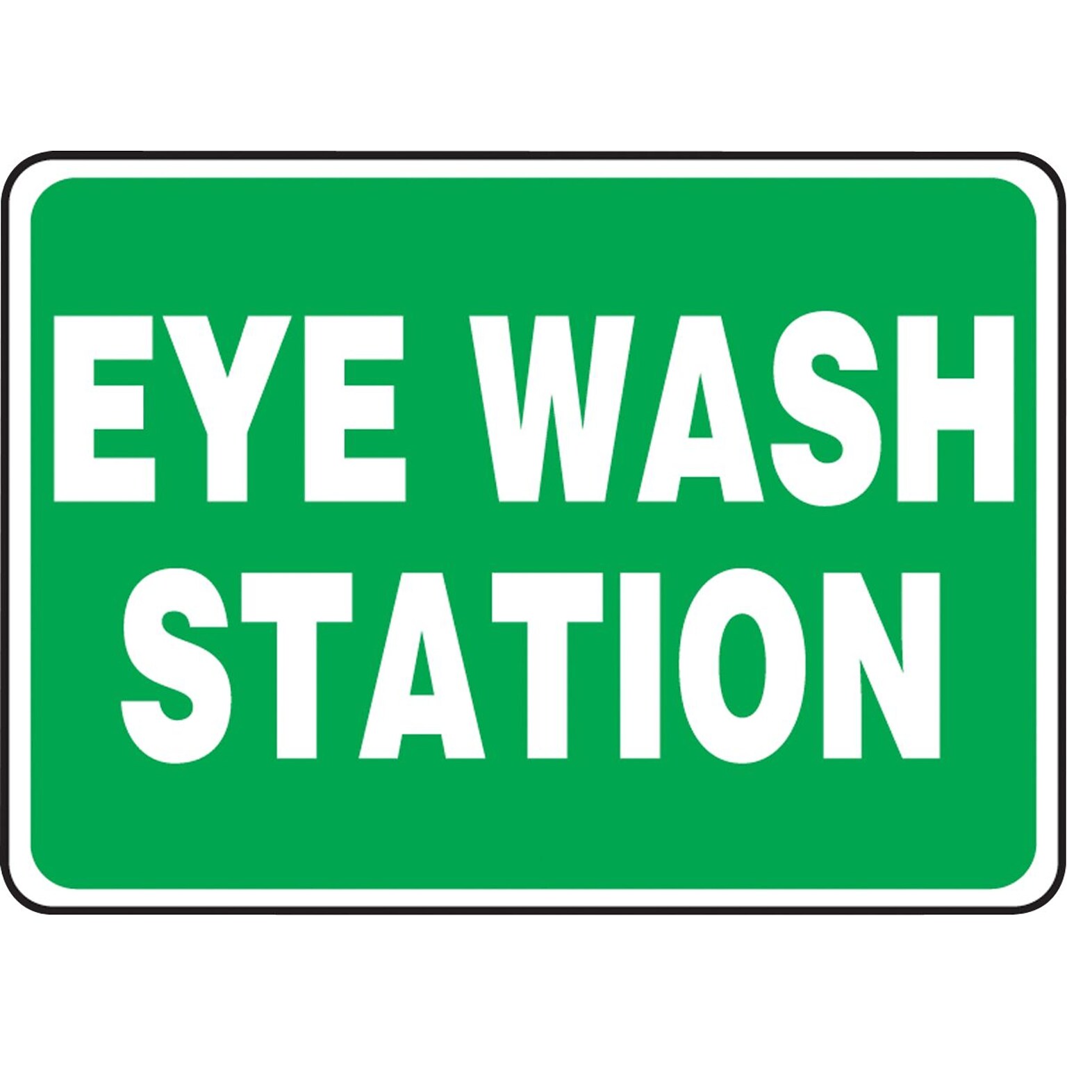 Accuform Safety Sign, Eye Wash Station, 7 X 10, Adhesive Vinyl (MFSD987VS)
