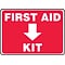 Accuform Signs® Safety Sign, First Aid Kit, 10 X 14, Adhesive Vinyl, Ea
