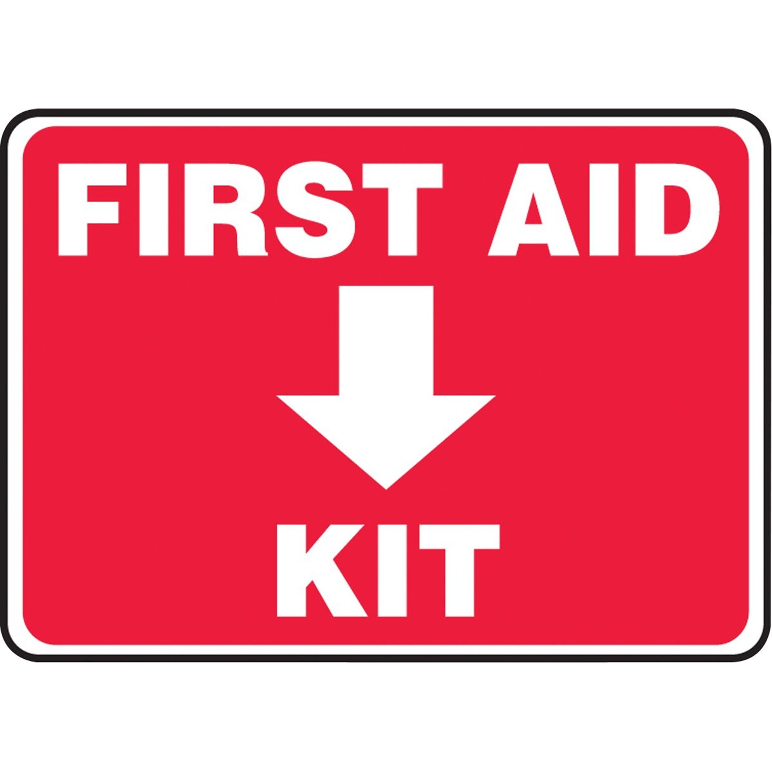 Accuform Signs® Safety Sign, First Aid Kit, 7 X 10, Adhesive Vinyl, Ea