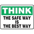 Accuform Safety Sign, Think, 7 X 10, Adhesive Vinyl (MGNF983VS)